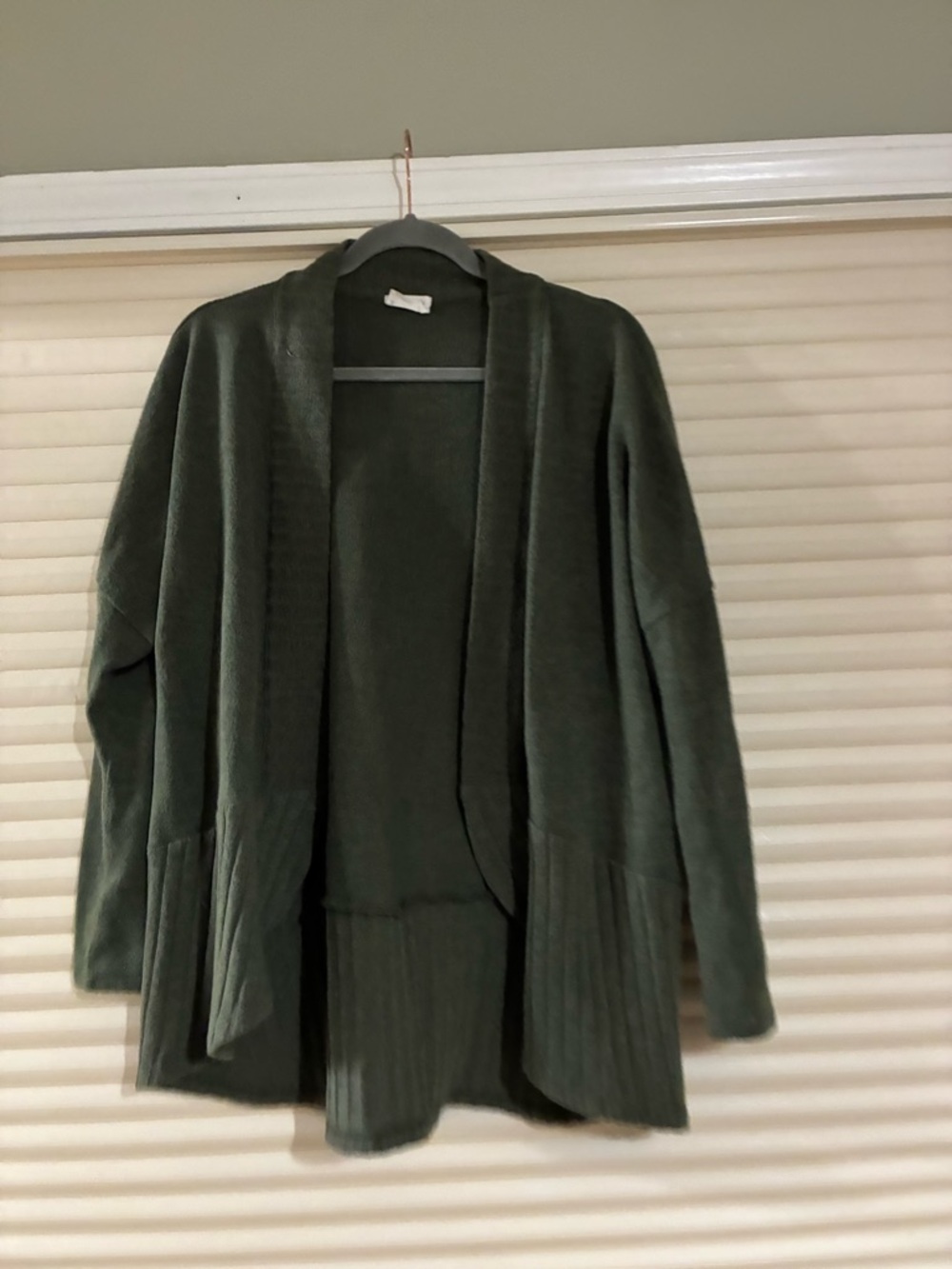 Sienna Sky Olive Green Open-Front Cardigan